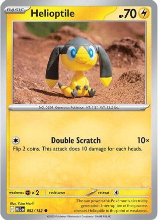 Helioptile (052/132) Reverse Holofoil [Mega Evolution] - Common