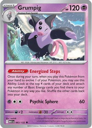 Grumpig (063) Reverse Holofoil [Mega Evolution] - Uncommon