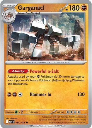 Garganacl (084/132) Reverse Holofoil [Mega Evolution] - Uncommon