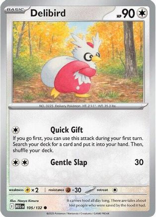Delibird (105/132) Reverse Holofoil [Mega Evolution] - Common