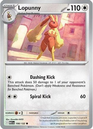 Lopunny (108) Reverse Holofoil [Mega Evolution] - Common