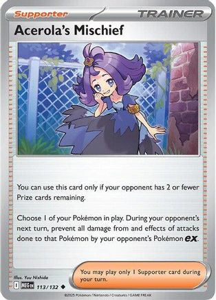 Acerola's Mischief (113/132) Reverse Holofoil [Mega Evolution] - Uncommon