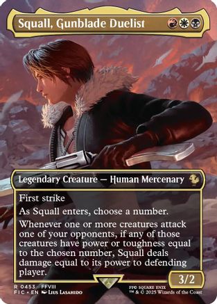 Squall, Gunblade Duelist (Borderless) (FIC-453) - Commander: FINAL FANTASY Foil