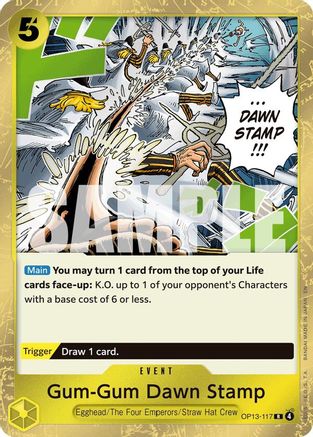 Gum-Gum Dawn Stamp (OP13-117) - Carrying On His Will Foil