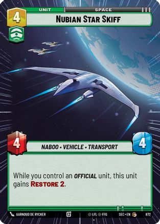 Nubian Star Skiff (Hyperspace Foil) (872) - Secrets of Power Foil