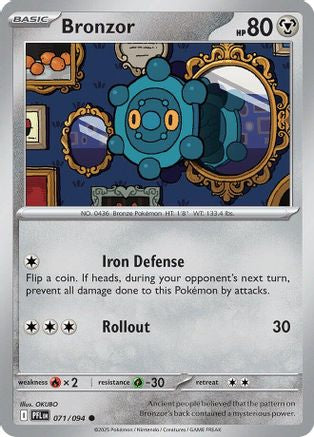 Bronzor (071) Reverse Holofoil [Phantasmal Flames] - Common