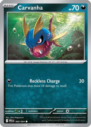 Carvanha (060) Reverse Holofoil [Phantasmal Flames] - Common