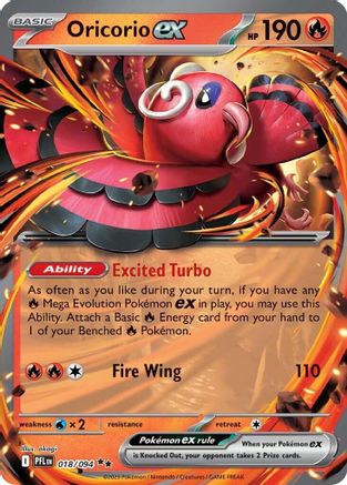 Oricorio ex (018/094) Holofoil [Phantasmal Flames] - Double Rare