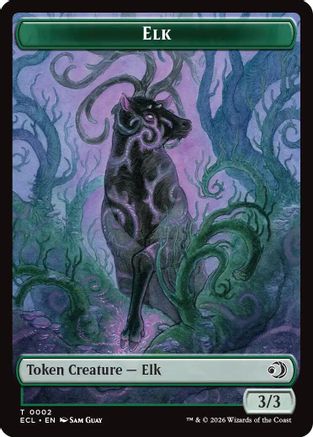 Elk // Emblem - Oko, Shadowmoor Scion Double-Sided Token (ECL-2 // 12) - Lorwyn Eclipsed Foil