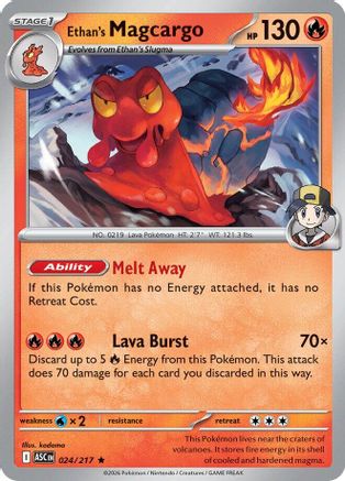 Ethan's Magcargo (024/217) Reverse Holofoil [ME Ascended Heroes] - Rare
