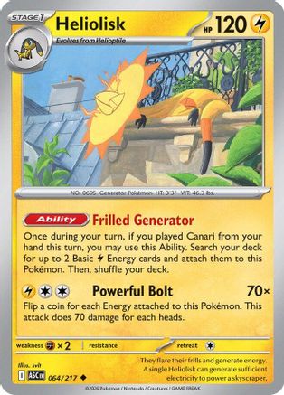 Heliolisk (064/217) Reverse Holofoil [ME Ascended Heroes] - Uncommon