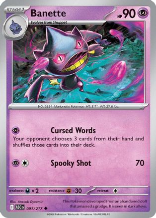 Banette (091/217) Reverse Holofoil [ME Ascended Heroes] - Uncommon