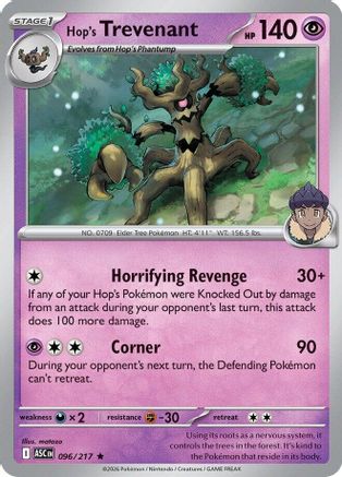 Hop's Trevenant (096/217) Reverse Holofoil [ME Ascended Heroes] - Rare