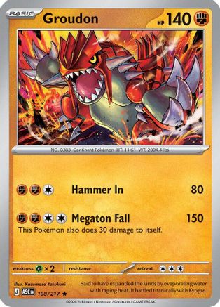 Groudon (108) Holofoil [ME Ascended Heroes] - Rare