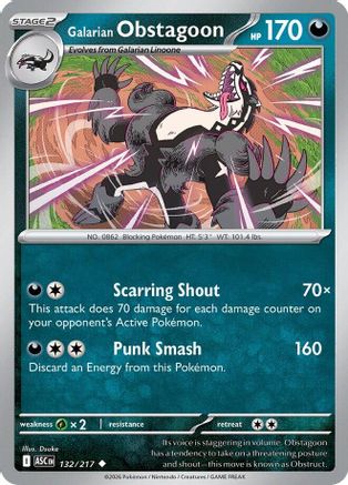 Galarian Obstagoon (132/217) [ME Ascended Heroes] - Uncommon