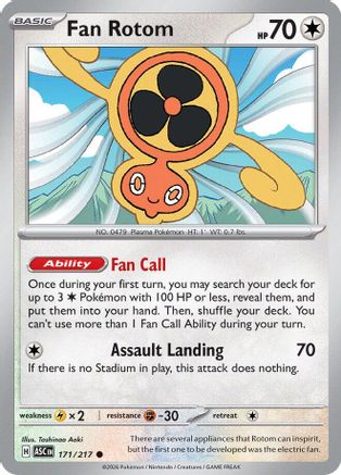 Fan Rotom (171/217) Reverse Holofoil [ME Ascended Heroes] - Common