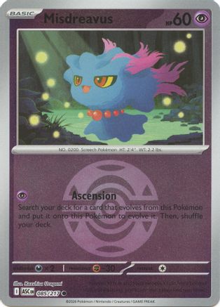 Misdreavus (Dusk Ball) (085/217) Reverse Holofoil [ME Ascended Heroes] - Common