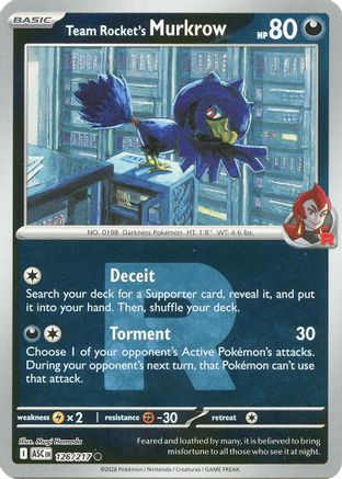Team Rocket's Murkrow (Team Rocket) (126) Reverse Holofoil [ME Ascended Heroes] - Common