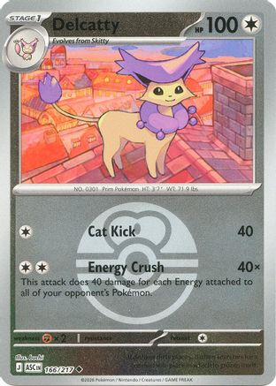 Delcatty (Love Ball) (166) Reverse Holofoil [ME Ascended Heroes] - Uncommon