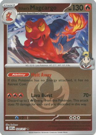 Ethan's Magcargo (Energy Symbol Pattern) (024/217) Reverse Holofoil [ME Ascended Heroes] - Rare