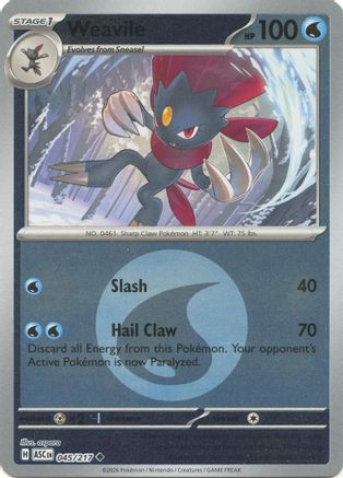 Weavile (Energy Symbol Pattern) (045/217) Reverse Holofoil [ME Ascended Heroes] - Uncommon