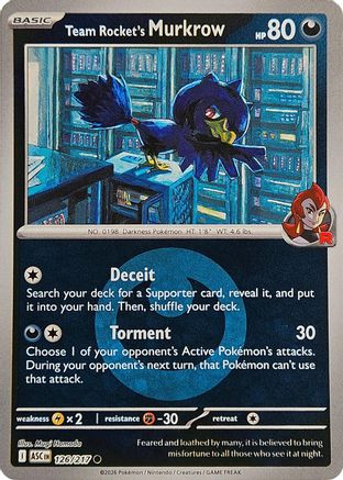 Team Rocket's Murkrow (Energy Symbol Pattern) (126) Reverse Holofoil [ME Ascended Heroes] - Common