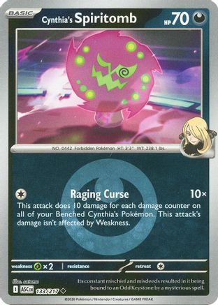 Cynthia's Spiritomb (Energy Symbol Pattern) (133/217) Reverse Holofoil [ME Ascended Heroes] - Uncommon