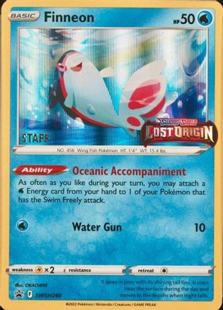 Finneon (Prerelease Staff) (SWSH240) Holofoil [SWSH Sword & Shield Promo Cards] - Promo