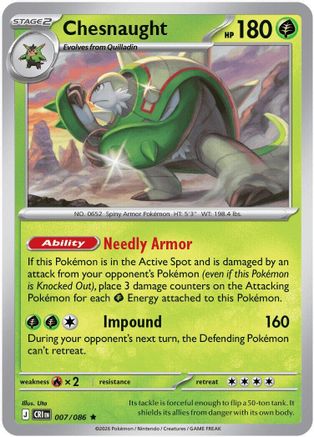 Chesnaught (007) Reverse Holofoil [Chaos Rising] - Rare