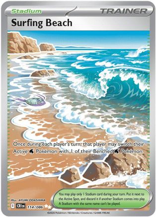 Surfing Beach (114) Holofoil [Chaos Rising] - Ultra Rare