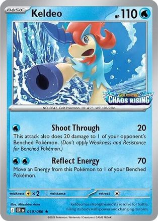 Keldeo (Chaos Rising Stamped) (019/086) Holofoil [Miscellaneous Cards & Products] - Rare