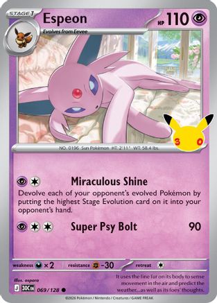 Espeon (069) Holofoil [ME 30th Celebration] - Common