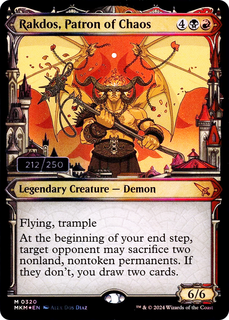 Rakdos, Patron of Chaos (Serial Numbered) (MKM-320) - Murders at Karlov Manor Foil