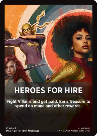Heroes For Hire Theme Card (MSC-043) - Commander: Marvel Super Heroes