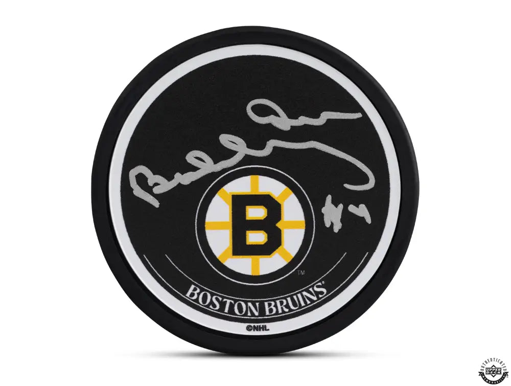 Bobby Orr Autographed Boston Bruins Logo Hockey Puck (Upper Deck Authenticated)