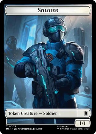 Soldier // Robot Villain Double-Sided Token (MSH-3 // 20) - Marvel Super Heroes