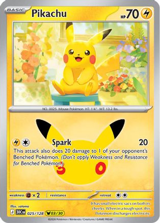 Pikachu (025/128) Holofoil [ME 30th Celebration] - None