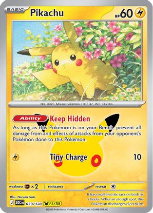 Pikachu (033/128) Holofoil [ME 30th Celebration] - None
