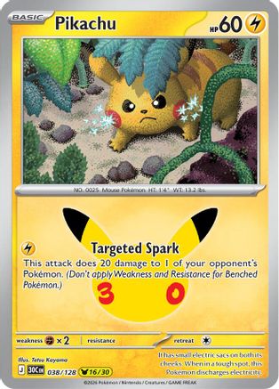 Pikachu (038/128) Holofoil [ME 30th Celebration] - None