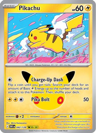 Pikachu (042/128) Holofoil [ME 30th Celebration] - None