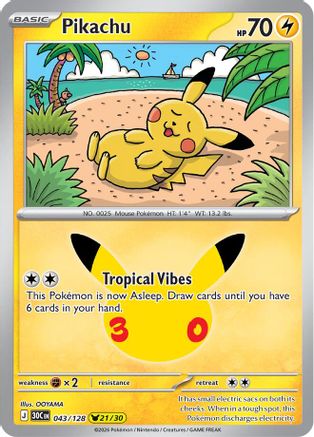 Pikachu (043/128) Holofoil [ME 30th Celebration] - None