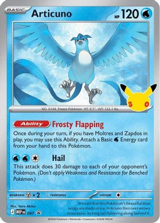 Articuno (30th Celebration) (097) Holofoil [ME Mega Evolution Promo] - Promo