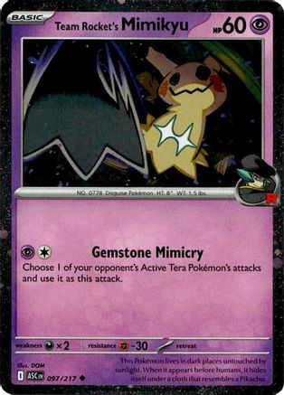 Team Rocket's Mimikyu (Cosmos Holo) (097/217) Holofoil [Blister Exclusives] - Uncommon