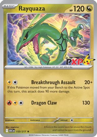 Rayquaza (Cosmos Holo) (153/217) Holofoil [Miscellaneous Cards & Products] - Rare