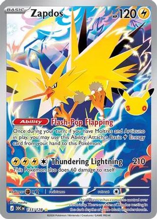 Zapdos (133/128) Holofoil [ME 30th Celebration] - Illustration Rare