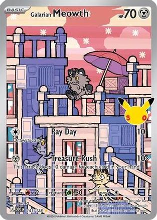 Galarian Meowth (141/128) Holofoil [ME 30th Celebration] - Illustration Rare