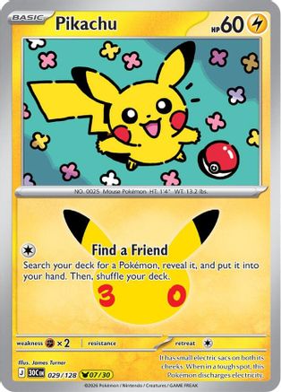 Pikachu (029/128) Holofoil [ME 30th Celebration] - Pikachu Rare