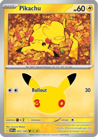 Pikachu (035/128) Holofoil [ME 30th Celebration] - Pikachu Rare