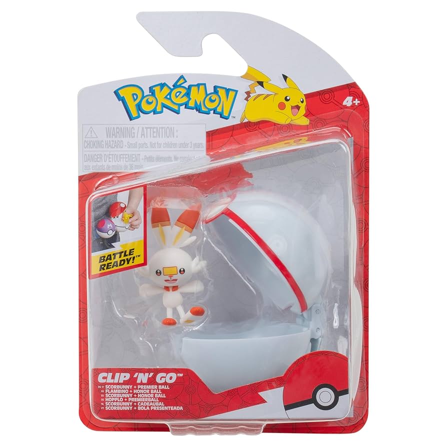 Pokemon: Clip 'N' Go Figure - Scorbunny (Premier Ball)