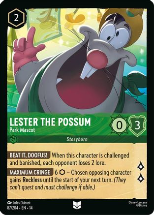 Lester the Possum - Park Mascot (87/204) - Hyperia City